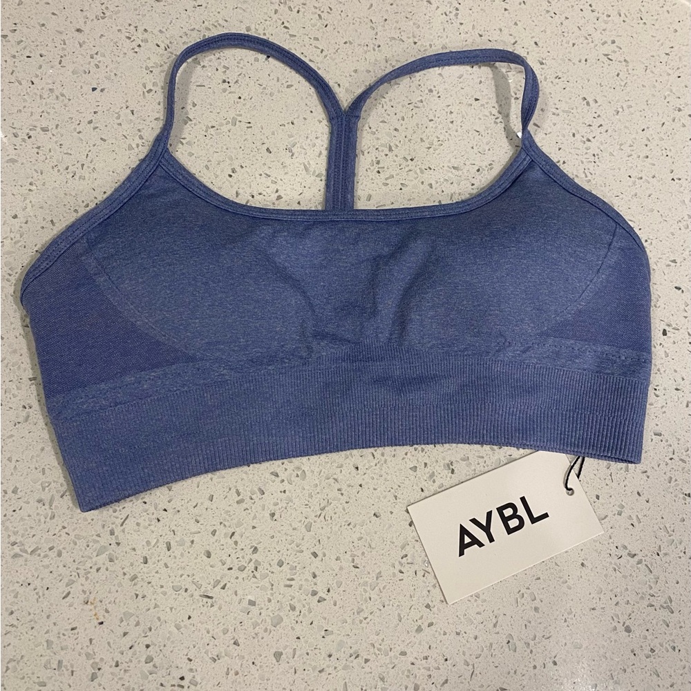 Brand New With Tags AYBL Blue Marl sports bra